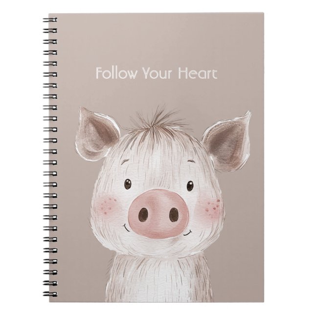 Carnet Cochon Rose Heureux de la Forêt (Devant)