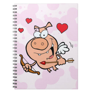 Carnet Cochon volant avec flèche et flèche