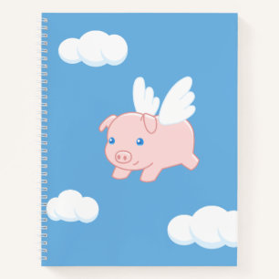 Carnet Cochon volant - Cochon mignon avec ailes