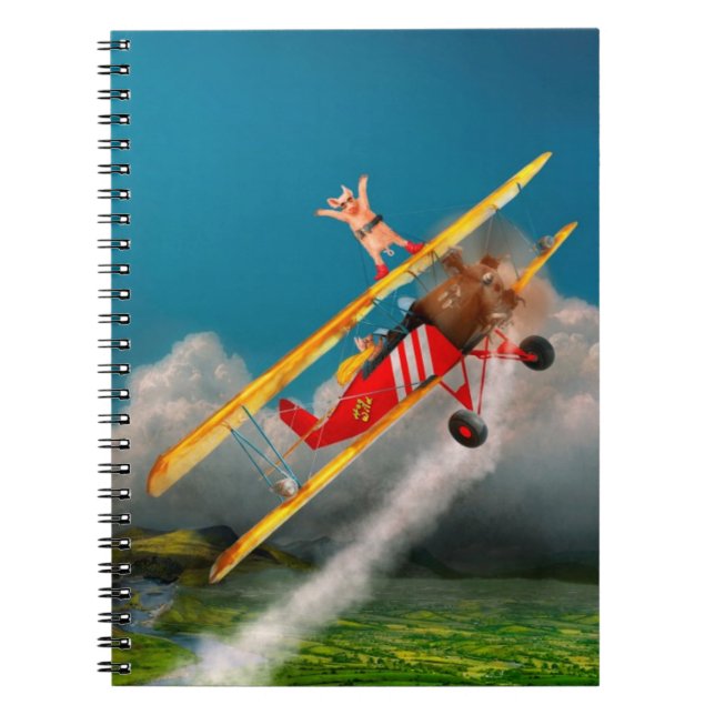Carnet Cochons Volants - Avion - Fou de Porcs (Devant)