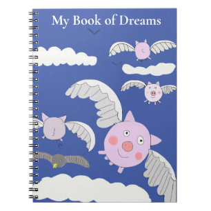 Carnet Cochons volants drôles et corbeau perplexe