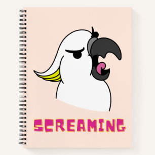 Carnet Cockatoo Drôle Qui Crie Avec Du Texte Rose