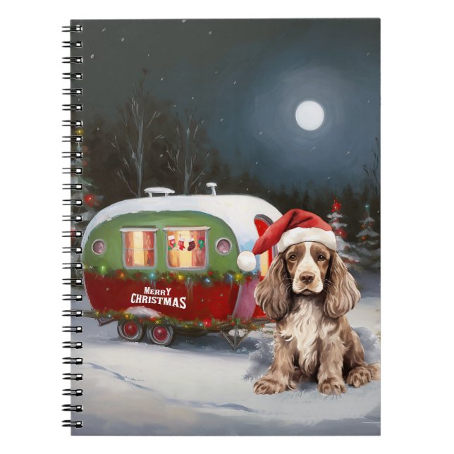 Carnet Cocker d'hiver Spaniel Caravan Christmas Adventure (Devant)