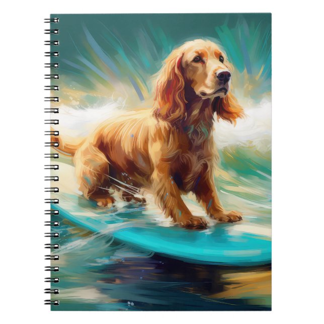 Carnet Cocker Spaniel Beach Surf Peinture (Devant)
