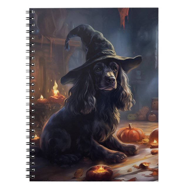 Carnet Cocker Spaniel Citrouilles Halloween effrayant (Devant)