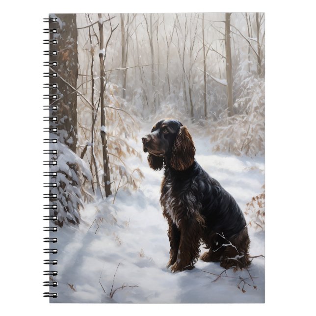 Carnet Cocker Spaniel Laisser Neige Noël (Devant)