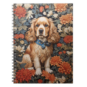 Carnet Cocker Spaniel William Morris Inspiré Floral