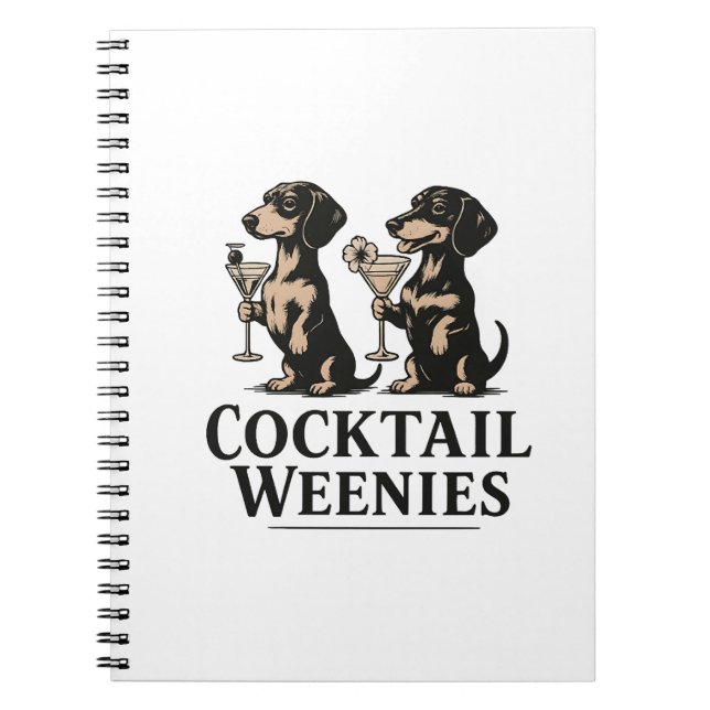 Carnet Cocktail Weenies Drôle de chien teckel wiener (Devant)