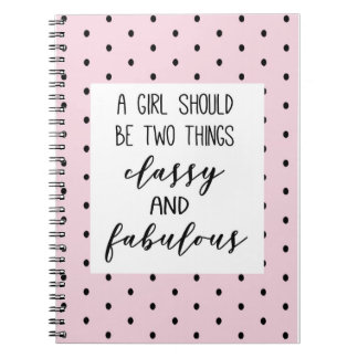 Carnet coco Chanel, pois roses et mignons, citation