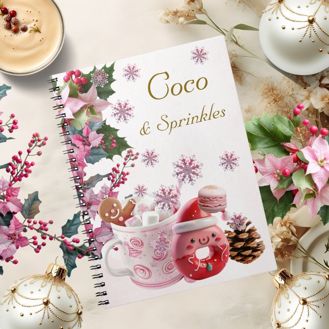 Carnet Coco de Noël rose pastel et arroses (Créateur téléchargé)