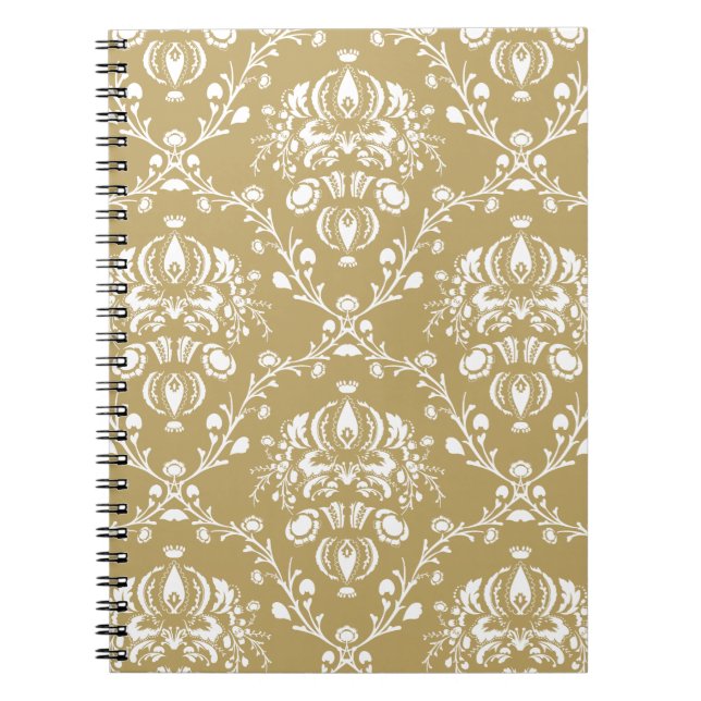Carnet Cocoa and Cream Damask (Devant)