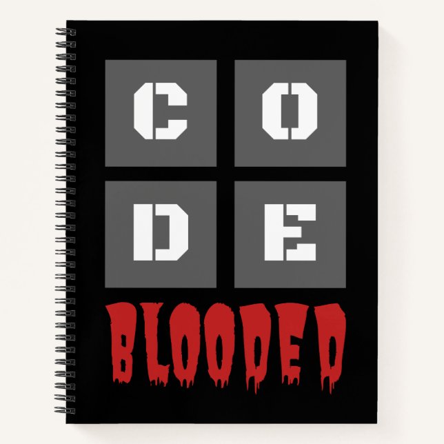 Carnet Code Blooded Coding Computer Programmation amusant (Devant)