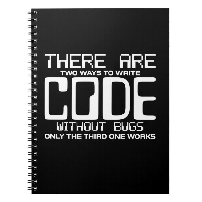 Carnet Code Écriture Programmer sans bogues (Devant)