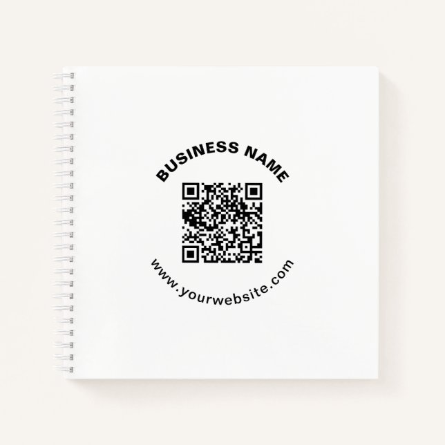 Carnet Code QR avec nom d'entreprise Texte circulaire gra (Devant)