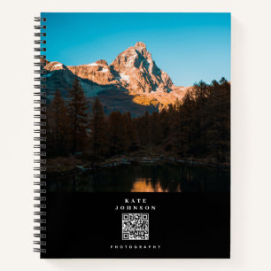 Carnet Code QR des médias sociaux pour photographe minima