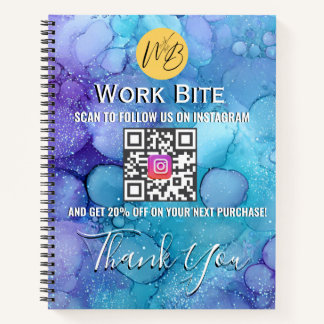 Carnet Code QR Instagram Entreprise Aquarelle Merci