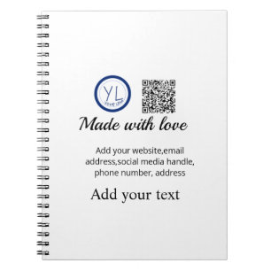 Carnet Code QR minimal simple ajouter un logo nom de code