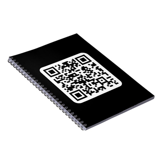 Carnet Code QR moderne éditable | Noir Blanc ou toute cou (Côté Droit)