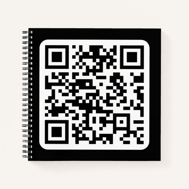Carnet Code QR moderne éditable | Noir Blanc ou toute cou (Devant)