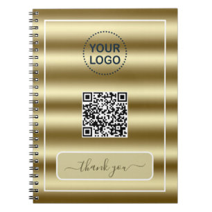 Carnet Code QR Vagues Or Tendance Votre Logo Ici
