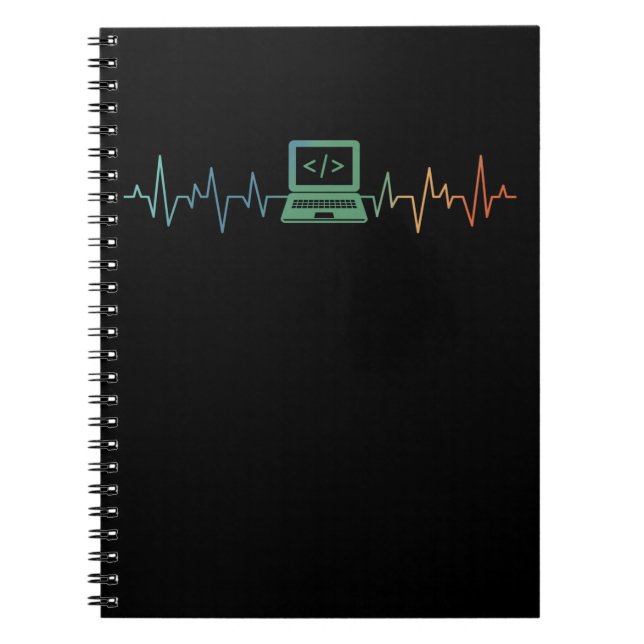 Carnet Codeur logiciel Heartbeat pour le développeur info (Devant)
