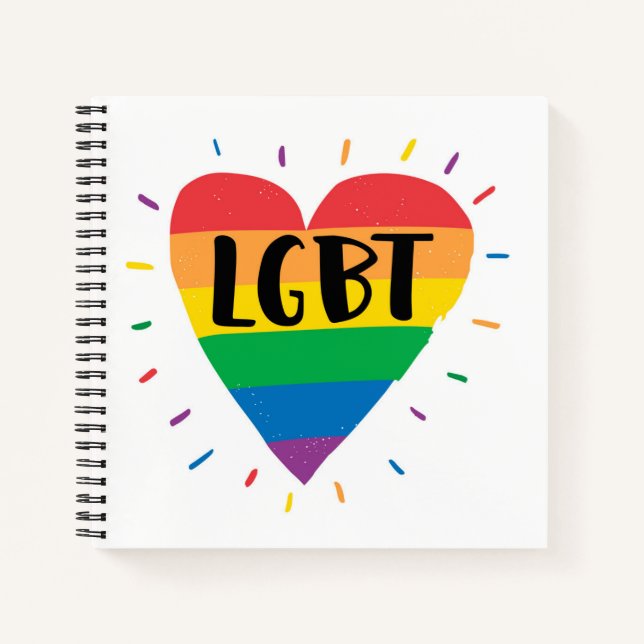 Carnet Coeur arc-en-ciel LGBT (Devant)