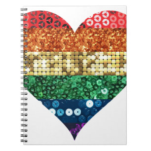 Carnet coeur arc-en-ciel lgbt