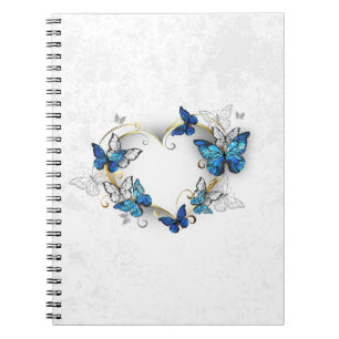 Carnet Coeur bijoux avec papillons Morpho