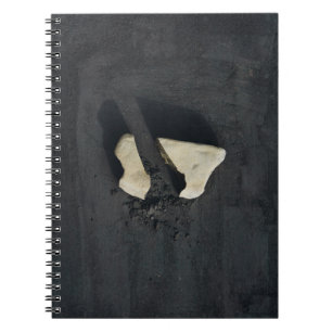 Carnet Coeur blanc en forme de surface noire