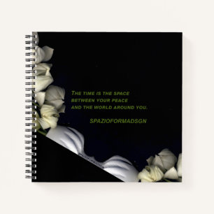 Carnet "Coeur blanc en noir de la lune" & Heure