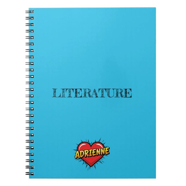 Carnet Cœur Bleu Adrienne (Devant)