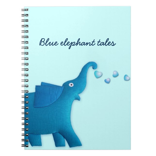Carnet coeur bleu d'éléphant (Devant)