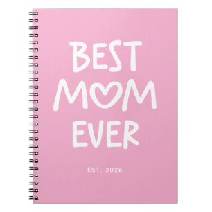Carnet Cœur capricieux rose et blanc Meilleure maman de t