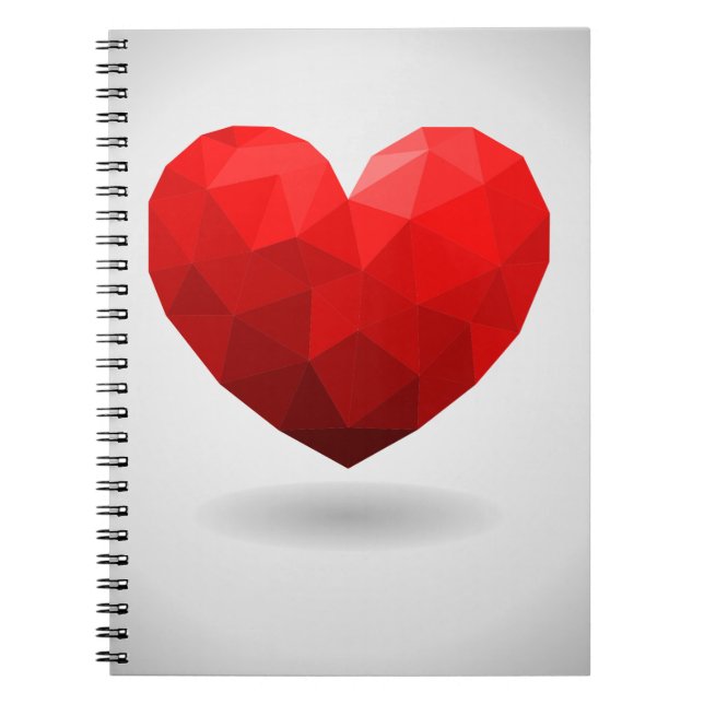 Carnet Coeur d'amour bas poly valentine (Devant)