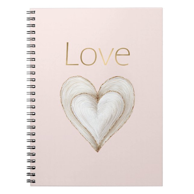 Carnet Cœur d'amour en or rose (Devant)