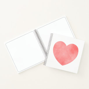 Carnet Coeur d'aquarelle rose motif