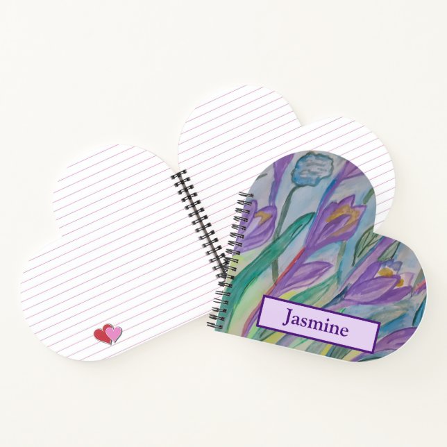 Carnet Coeur de crocus de printemps Abstrait (Intérieur)
