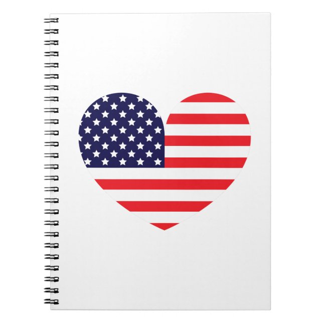 Carnet Cœur de drapeau américain (Devant)