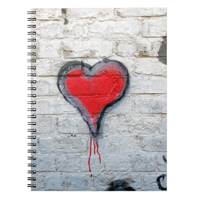 Carnet Coeur de graffiti rouge (Devant)