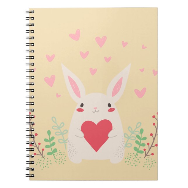Carnet Coeur de lapin mignon valentine (Devant)