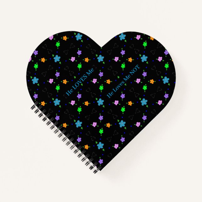 Carnet coeur de marguerite Blackout (Devant)