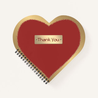 Carnet Coeur de plaque d'or de Merci et de Forever
