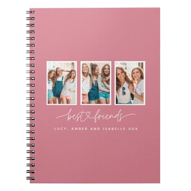 Carnet Coeur de script mignon moderne multi photo meilleu (Devant)