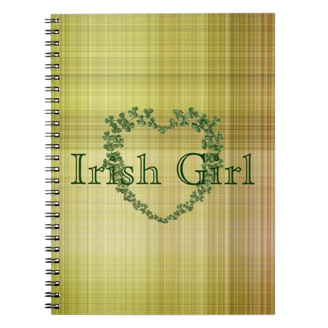 Carnet Cœur de trèfle de fille irlandaise (Devant)