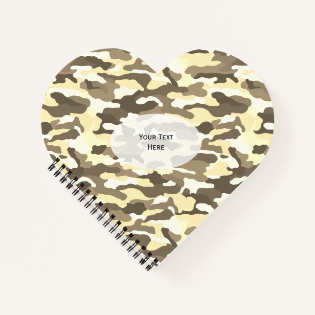 Carnet Coeur du Camouflage du désert (Devant)