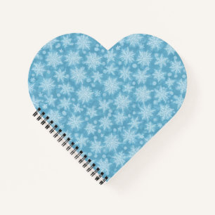 Carnet Coeur du flocon de neige bleu
