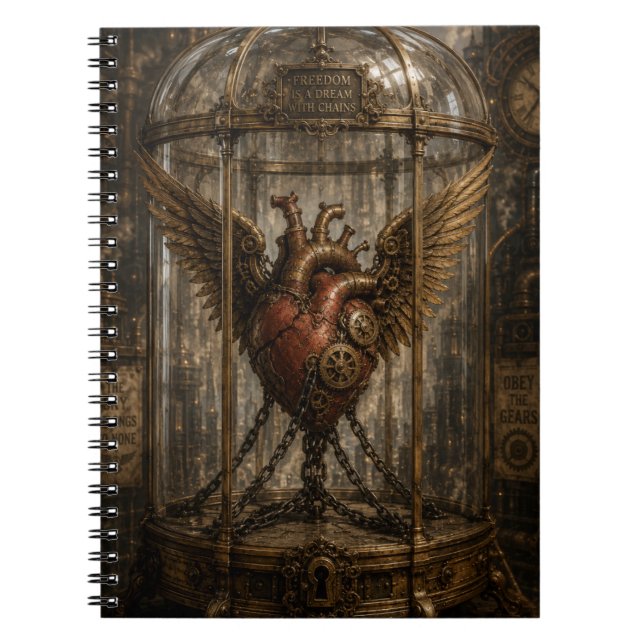 Carnet Cœur enchaîné Steampunk (Devant)