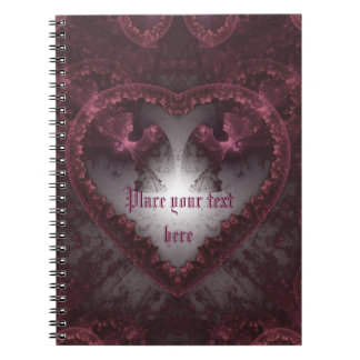 Carnet Coeur gothique pourpre 001