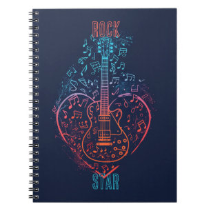 Carnet Coeur guitare