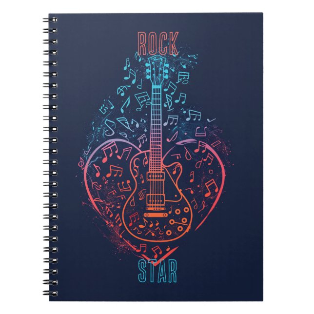 Carnet Coeur guitare (Devant)